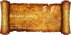 Butyka Judit névjegykártya